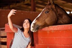 Hier wird gerade ein Horsie fotografiert. Die HIPPOLOGICA sucht Selfies mit Pferd für den Fotowettbewerb. Foto: Veranstalter